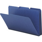 Smead Expanding Recycled Heavy Pressboard Folders, 1/3-Cut Tabs, 1" Expansion, Legal Size, Dark Blue, 25/Box View Product Image