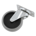 Rubbermaid Commercial Replacement Non-Marking Plate Caster, 4", Black/Gray View Product Image