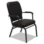 Alera Oversize Stack Chair with Fixed Padded Arms, Black Seat/Black Back, Black Base, 2/Carton View Product Image