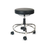 Alera HL Series Height-Adjustable Utility Stool , 24" Seat Height, Supports up to 300 lbs., Black Seat/Back, Chrome Base View Product Image