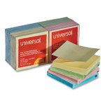 Universal Fan-Folded Self-Stick Pop-Up Notes, 3 x 3, 4 Assorted Pastel, 100-Sheet, 12/PK View Product Image
