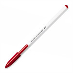 AbilityOne 7520010594125 SKILCRAFT Stick Ballpoint Pen, Medium 1mm, Red Ink, White Barrel, Dozen View Product Image