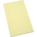 AbilityOne 7530011247632 SKILCRAFT Writing Pad, Wide/Legal Rule, 8.5 x 13.25, Canary, 100 Sheets, Dozen View Product Image