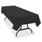 Tablemate Table Set Rectangular Table Covers, Heavyweight Plastic, 54 x 108, Black, 6/Pack View Product Image