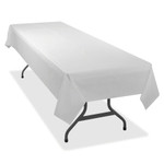Tablemate Table Set Rectangular Table Cover, Heavyweight Plastic, 54 x 108, White, 6/Pack View Product Image
