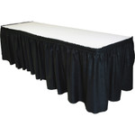 Tablemate Table Set Linen-Like Table Skirting, 29" x 14ft, Black View Product Image