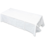 Tatco Paper Table Cover, Embossed, w/Plastic Liner, 54" x 108", White, 20/Carton View Product Image