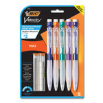 BIC Velocity Max Pencil, 0.7 mm, HB (#2), Black Lead, Assorted Barrel Colors, 5/Pack View Product Image