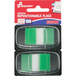 AbilityOne 7510013152020 SKILCRAFT Page Flags, 1" x 1 3/4", Green, 100/Pack View Product Image