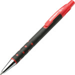 AbilityOne 7520013687773 SKILCRAFT Rubberized Retractable Ballpoint Pen, 1mm, Red Ink, Black Barrel, Dozen View Product Image