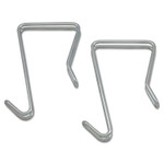 Alera Single Sided Partition Garment Hook, Silver, Steel, 2/PK View Product Image