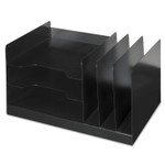 AbilityOne 7520014521564 SKILCRAFT Combination Desk File, 6 Sections, Letter Size Files, 14" x 7.75" x 11", Black View Product Image