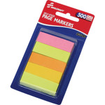 AbilityOne 7510014214751 SKILCRAFT Self-Stick Tabs/Page Markers, 2", Neon, Assorted, 500/Pack View Product Image