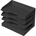 AbilityOne 7520014570721 SKILCRAFT Vertical Desk File, 4 Sections, Letter Size Files, 12" x 8.5" x 10", Black View Product Image