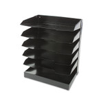 AbilityOne 7520014570719 SKILCRAFT Vertical Desk File, 6 Sections, Letter Size Files, 12" x 8.5" x 15", Black View Product Image