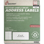 AbilityOne 7530015144904 SKILCRAFT Recycled Laser and Inkjet Labels, Inkjet/Laser Printers, 1 x 2.63, White, 30/Sheet, 100 Sheets/Box View Product Image