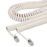 Softalk Coiled Phone Cord, Plug/Plug, 25 ft., Ivory View Product Image