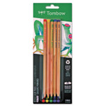 Tombow Recycled Colored Pencils, 3.05 mm, Assorted Lead Colors, Natural Woodgrain Barrel, 5/Set View Product Image