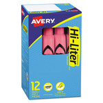 Avery HI-LITER Desk-Style Highlighters, Chisel Tip, Light Pink, Dozen, (7749) View Product Image