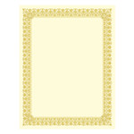 Southworth Premium Certificates, Ivory , Fleur Gold Foil Border, 66 lb, 8.5 x 11, 15/Pack View Product Image