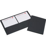 AbilityOne 7510015552905 SKILCRAFT Double Pocket Portfolio, Letter Size, Black, 25/Box View Product Image
