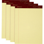 Ampad Gold Fibre Writing Pads, Wide/Legal Rule, 8.5 x 11.75, Canary, 50 Sheets, 4/Pack View Product Image