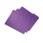 AbilityOne 7530015664133 SKILCRAFT Recycled File Folders, 1/3-Cut 2-Ply Tabs, Letter Size, Purple, 100/Box View Product Image
