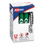 Avery MARKS A LOT Regular Desk-Style Permanent Marker, Broad Chisel Tip, Green, Dozen, (7885) View Product Image