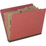 AbilityOne 7530015726208 SKILCRAFT Classification Folder, 3 Dividers, Letter Size, Earth Red, 10/Pack View Product Image