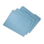 AbilityOne 7530015664144 SKILCRAFT Recycled File Folders, 1/3-Cut 2-Ply Tabs, Letter Size, Blue, 100/Box View Product Image