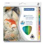 Staedtler Triangular Watercolor Pencil Set, 2.9 mm, H (#3), Assorted Lead/Barrel Colors, 24/Pack View Product Image