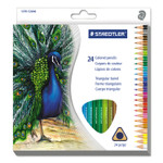 Staedtler Triangular Colored Pencil Set, 2.9 mm, H (#3), Assorted Lead/Barrel Colors, 24/Pack View Product Image