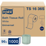 Tork Universal Bath Tissue, Septic Safe, 1-Ply, White, 1000 Sheets/Roll, 96 Rolls/Carton View Product Image