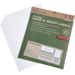 AbilityOne 7530015789292 SKILCRAFT Recycled Laser and Inkjet Labels, Inkjet/Laser Printers, 1 x 2.63, White, 30/Sheet, 25 Sheets/Pack View Product Image