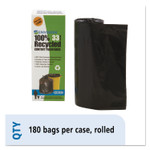 Stout by Envision Total Recycled Content Plastic Trash Bags, 33 gal, 1.3 mil, 33" x 40", Brown/Black, 180/Carton View Product Image