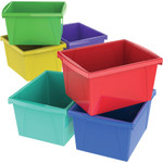 Storex Storage Bins, 4 gal, 10" x 12.63" x 7.75", Randomly Assorted Colors View Product Image