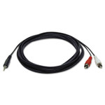 Tripp Lite 3.5mm Mini Stereo to RCA Audio Y Splitter Adapter Cable (M/M), 6 ft., Black View Product Image