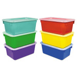 Storex Cubby Bins, 12.25 x 7.75 x 5.13, Assorted, 6/Pack View Product Image