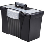 Storex Portable Letter/Legal Filebox with Organizer Lid, Letter/Legal Files, 14.5" x 10.5" x 12", Black View Product Image