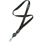 AbilityOne 8455016130199 SKILCRAFT Breakaway Lanyard, Retractable Wheel 36", Nylon, Black, Dozen View Product Image