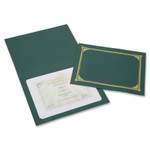 AbilityOne 7510016272961 SKILCRAFT Gold Foil Document Cover, 12 1/2 x 9 3/4, Green, 6/Pack View Product Image