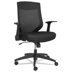 Alera EB-K Series Synchro Mid-Back Flip Arm Mesh-Chair, Supports up to 275 lbs, Black Seat/Black Back, Black Base View Product Image