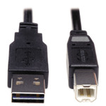 Tripp Lite Universal Reversible USB 2.0 Cable, Reversible A to B (M/M), 6 ft., Black View Product Image