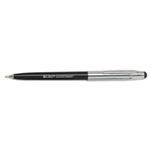 AbilityOne 7520016438194 SKILCRAFT Combo Retractable Ballpoint Pen/Stylus, 1mm, Black Ink, Black/Silver Barrel View Product Image