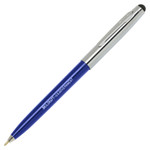 AbilityOne 7520016438195 SKILCRAFT Combo Retractable Ballpoint Pen/Stylus, 1mm, Blue Ink, Blue/Silver Barrel View Product Image