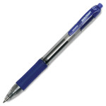 AbilityOne 7520016473136 SKILCRAFT Retractable Gel Pen, 0.7mm, Blue Ink, Clear/Blue Barrel, Dozen View Product Image
