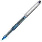 uni-ball VISION Needle Stick Roller Ball Pen, Fine 0.7mm, Blue Ink, Silver Barrel, Dozen View Product Image