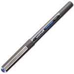 uni-ball VISION Stick Roller Ball Pen, Micro 0.5mm, Blue Ink, Blue/Gray Barrel, Dozen View Product Image