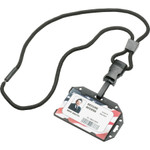 AbilityOne 8455016660466 SKILCRAFT Smart Card Holder with Lanyard, Black, 2 1/2" x 3 4/5", 1 Dozen View Product Image