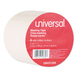 Universal Removable General-Purpose Masking Tape, 3" Core, 18 mm x 54.8 m, Beige, 6/Pack View Product Image